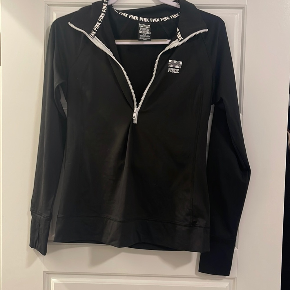 Pink ultimate half zip up sweater